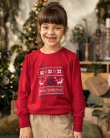 Suéter manga larga infantil con recogido en hombros#color_174-rojo