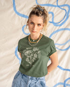Blusa manga corta con estampado