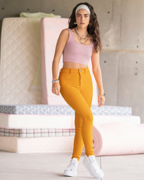 Jean skinny de silueta ajustada#color_203-naranja