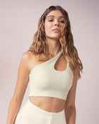 Blusa crop top asimétrica