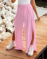 Pantalón tiro alto con tira para ajustar en frente#color_301-rosado