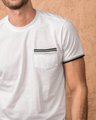 Camiseta manga corta con puños tejidos