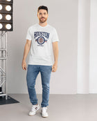 Camiseta manga corta con estampado localizado frontal para hombre